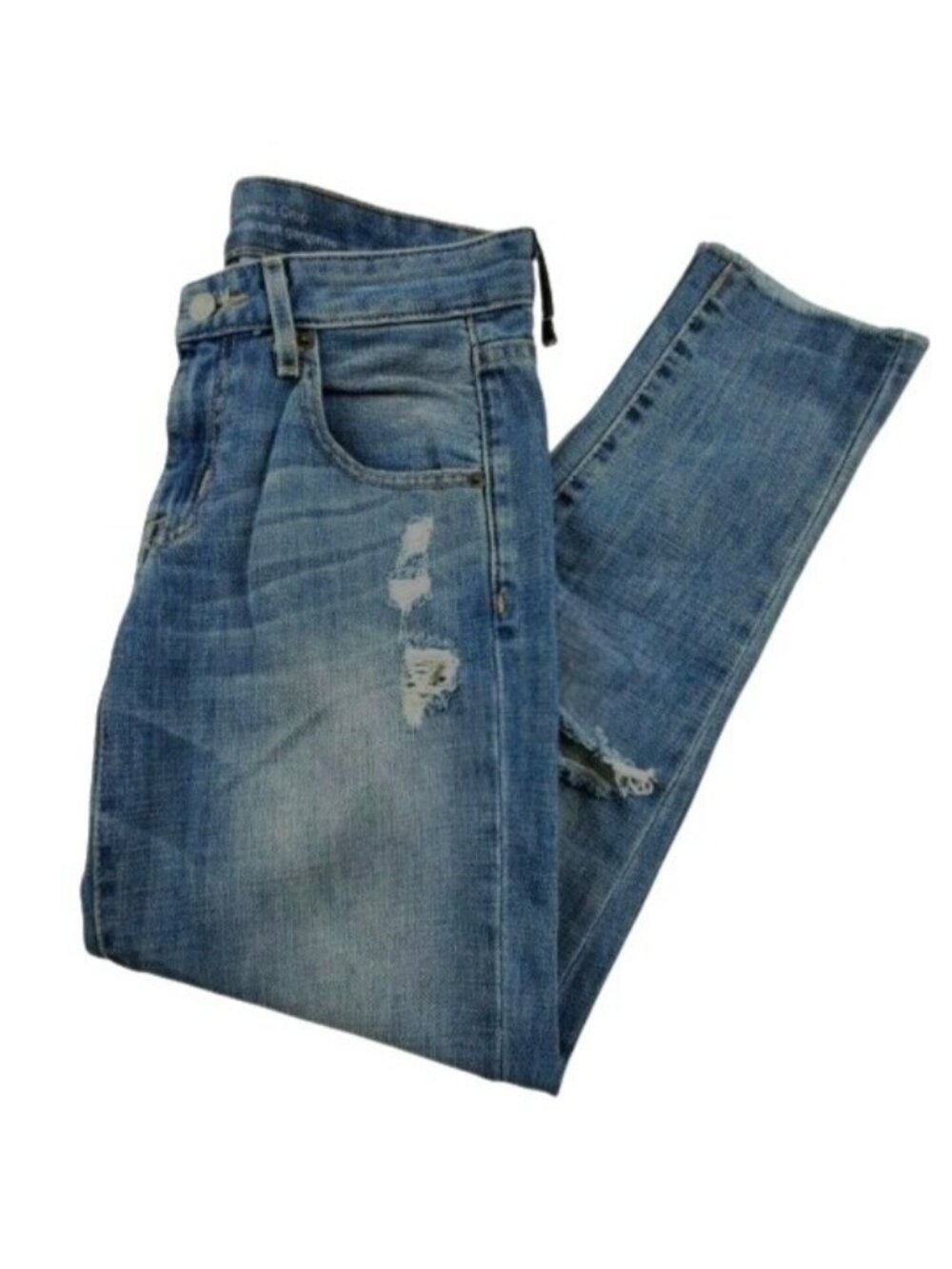 Mossimo Boyfriend Crop Jeans Womens Size 00 Mid Rise Distressed Denim Pants